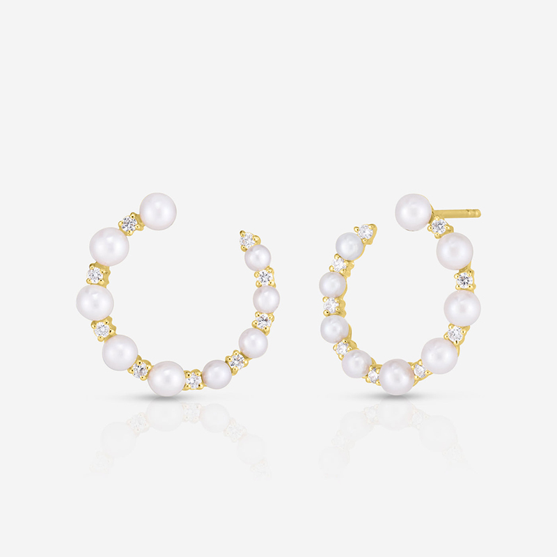 ring concierge pearl and diamond circle studs