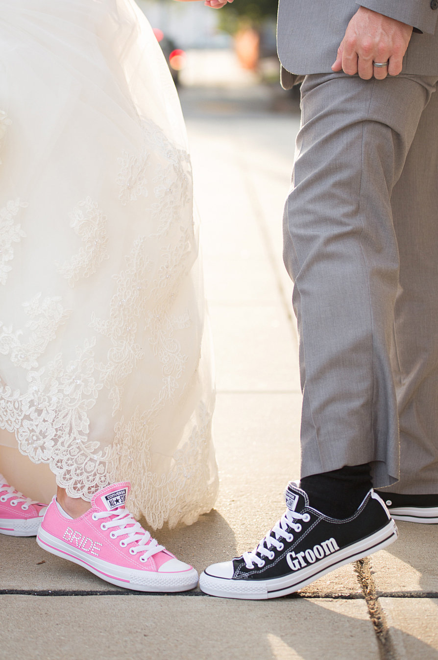 bride and groom sneakers