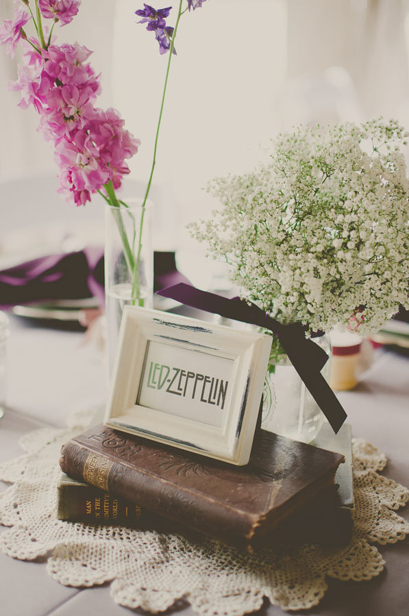 vintage rock and roll wedding centerpiece