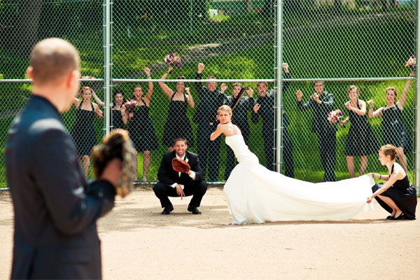 baseball wedding photo