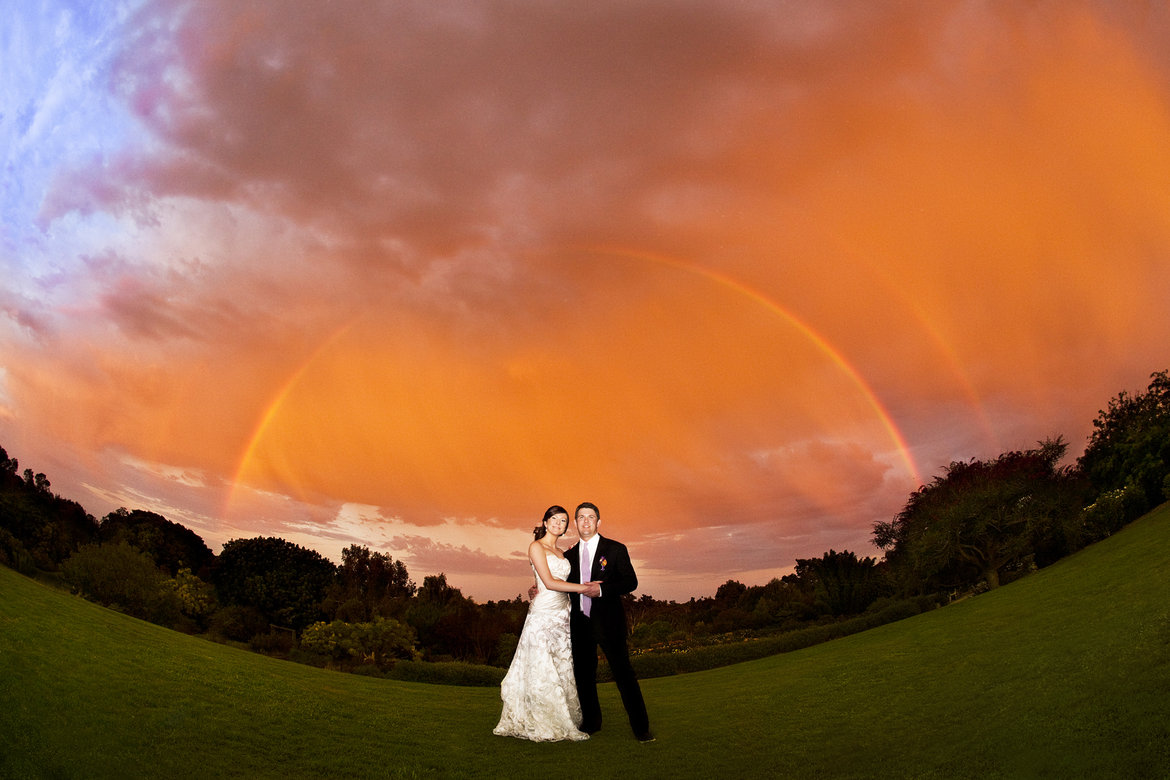 beautiful sky in wedding photo