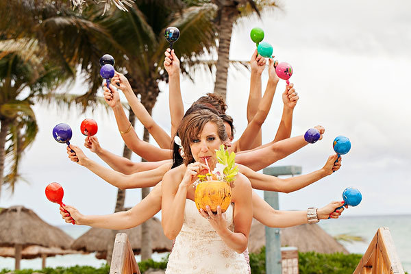 fun and festive bridal party photo idea