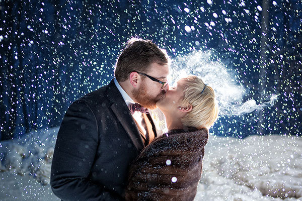 gorgeous winter wedding photo
