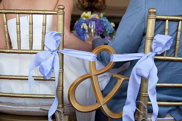 cute way to decorate the newlyweds chairs