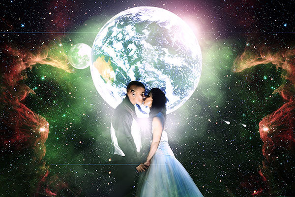out of this world wedding photo