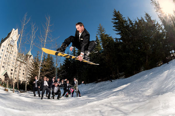 snowboarding wedding