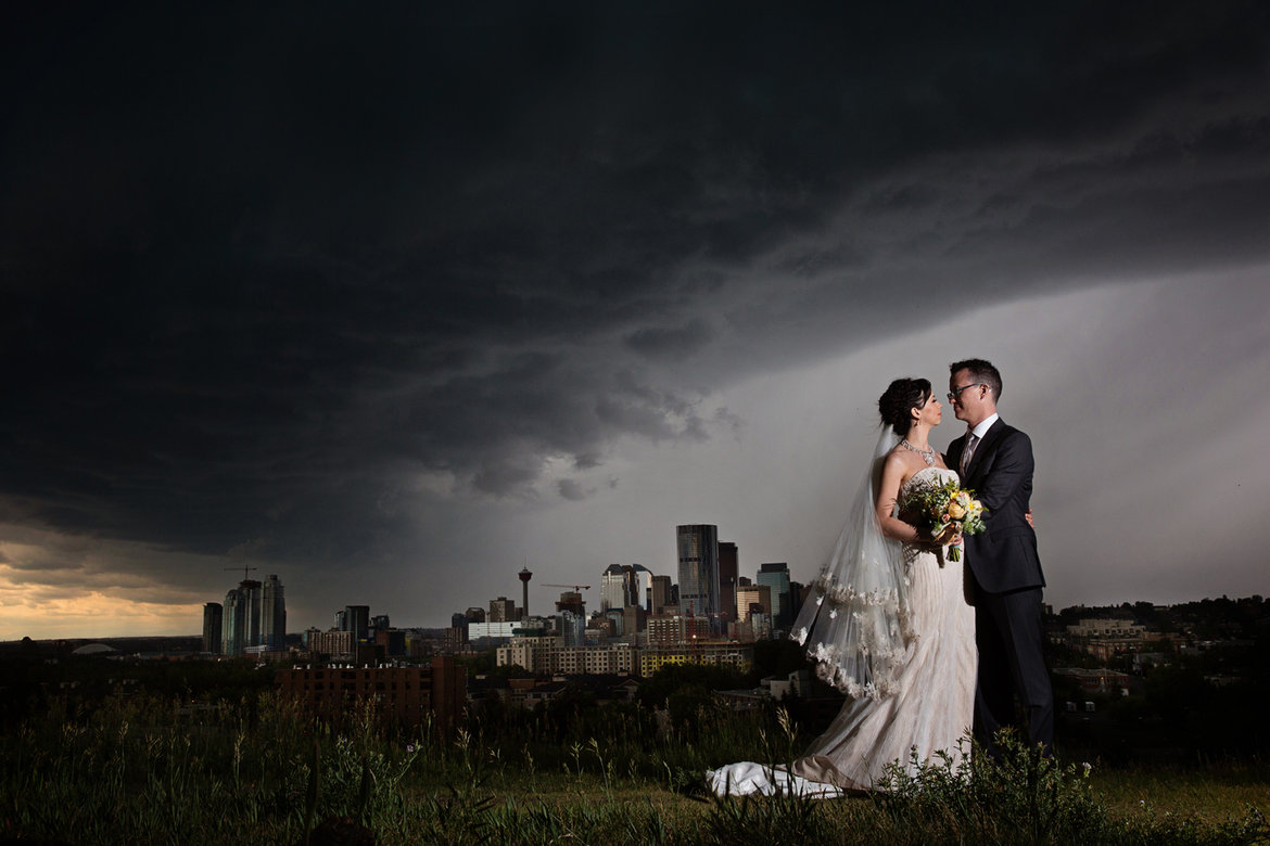 storm cloud wedding photo