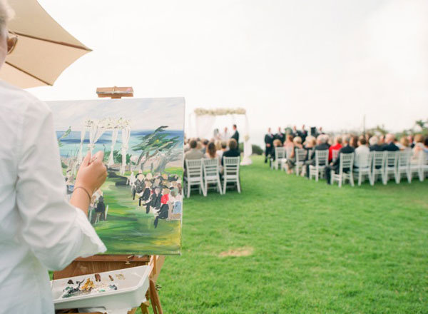 hire an artist to paint your wedding ceremony