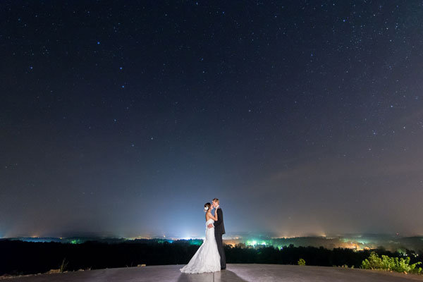night sky wedding photo