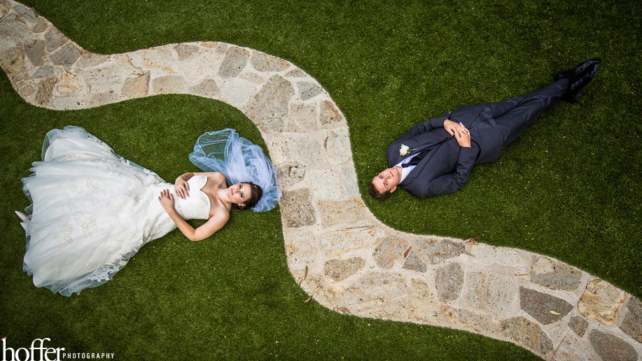 whimsical bride and groom photo