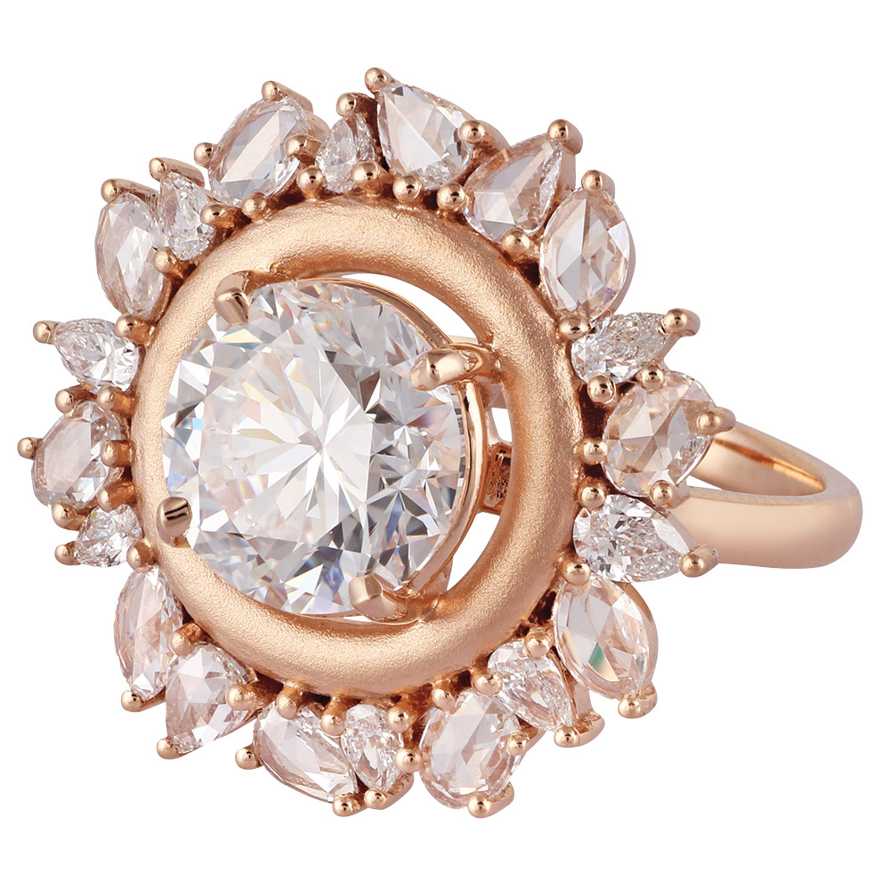 ananya diamond solitaire floral engagement ring