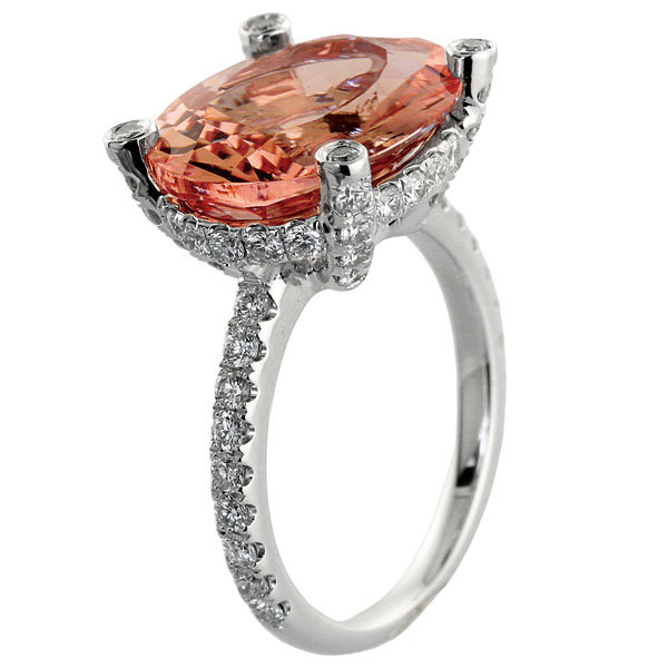 coral engagement ring
