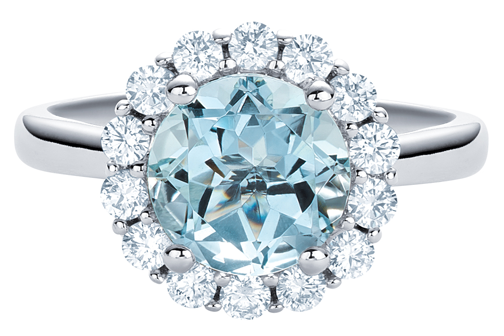Aquamarine engagement ring by Brilliant Earth