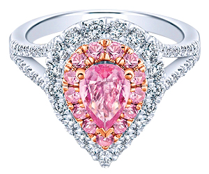 Pink sapphire engagement ring by Gabriel and Co