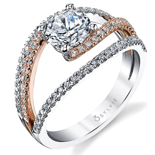 Mixed metal engagement ring by Sylvie Collection