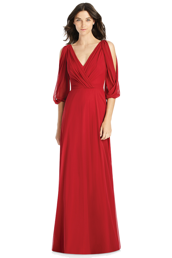 Red bridesmaid dress by Jenny Packham