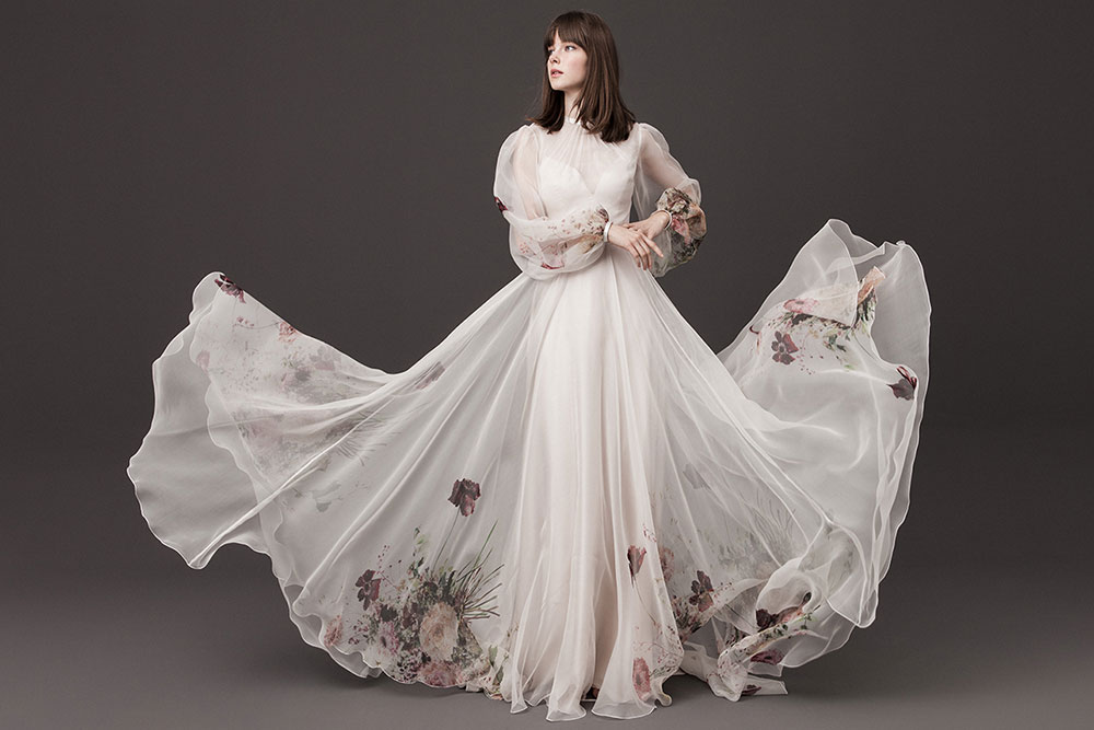 Floral wedding gown by Daalarna