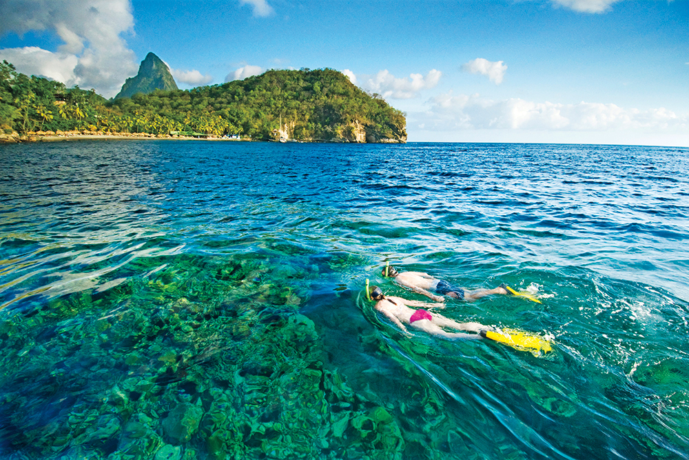 Snorkeling in St Lucia