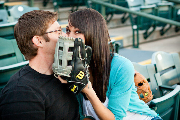 baseball theme engagement photos