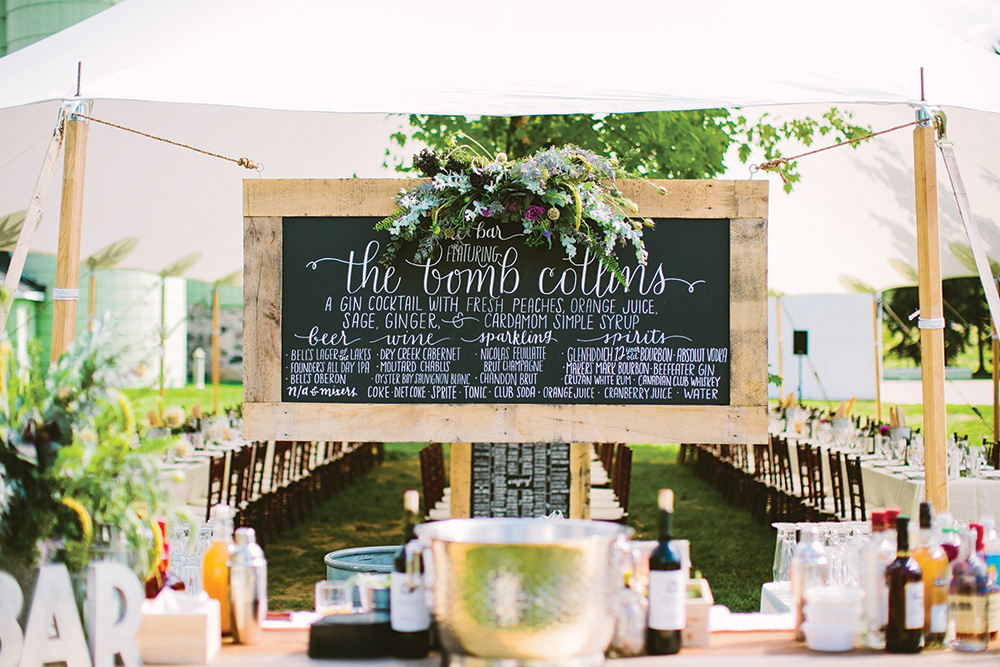 wedding chalkboard cocktail menu