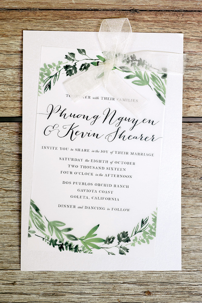 greenhouse wedding invitation