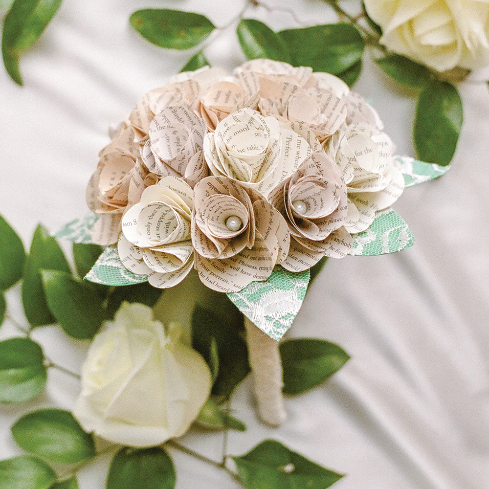 Paper flower wedding bouquet