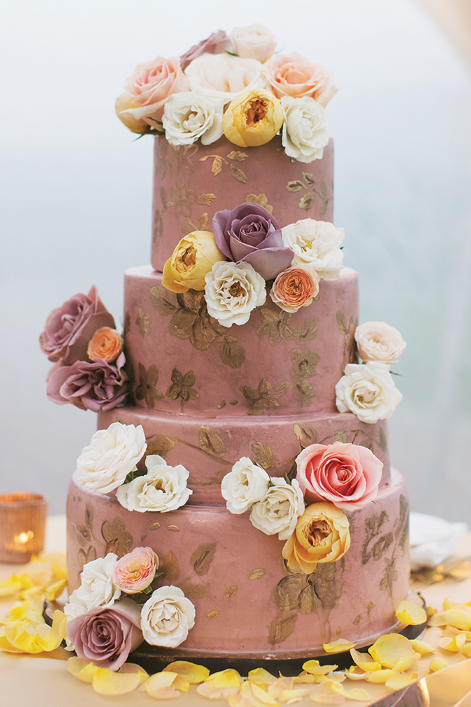 Mauve wedding cake