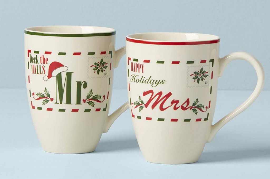 lenox mr and mrs christmas mugs