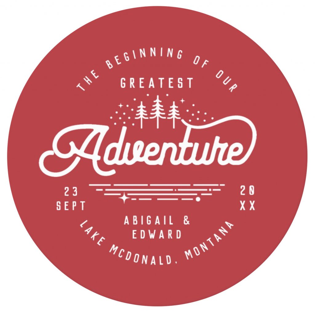 Great adventure save the date round card
