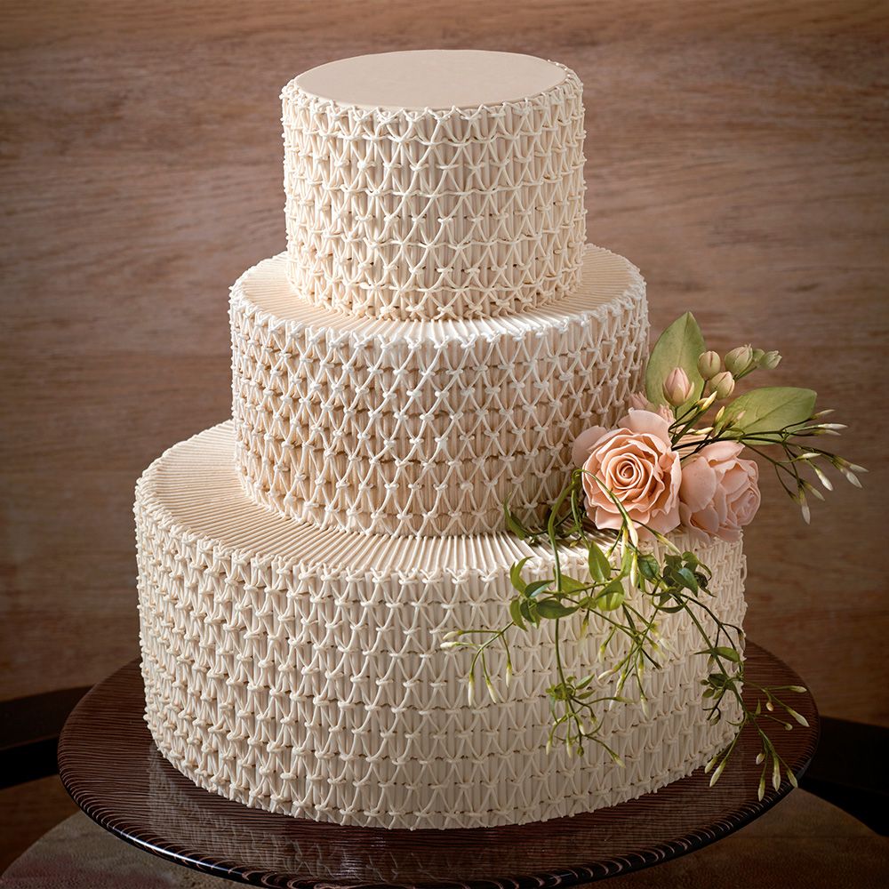 Smocked wedding cake