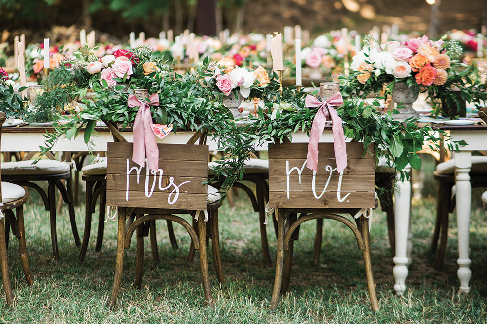 Mr and Mrs Wedding Chair Signs