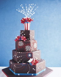 festive chocolate wedding cake by cynthia peithman for cakeline
