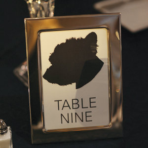 dog silhouette table number