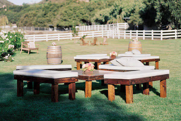 outdoor lounge at wedding