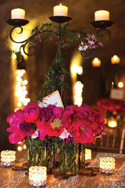 candles and flowers centerpiece 