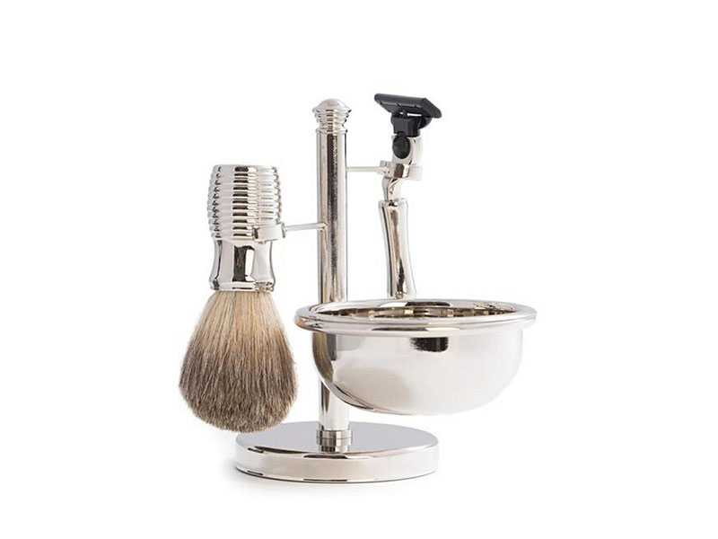 Razor and Pure Badger Brush with Soap Dish