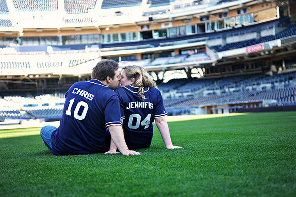 baseball engagement photos