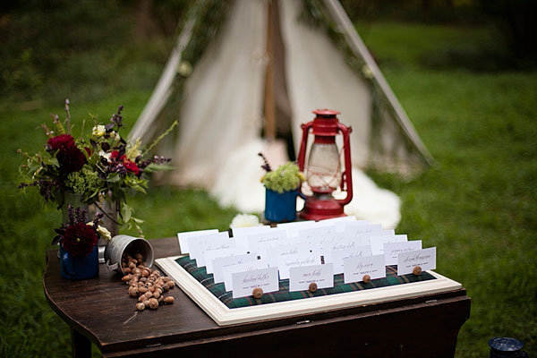 camp themed place cards