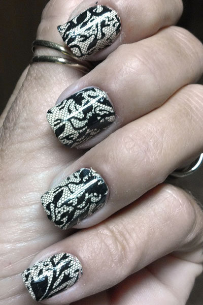 black and gold opi nail wraps