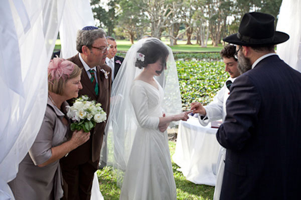 Jewish wedding ring ceremony