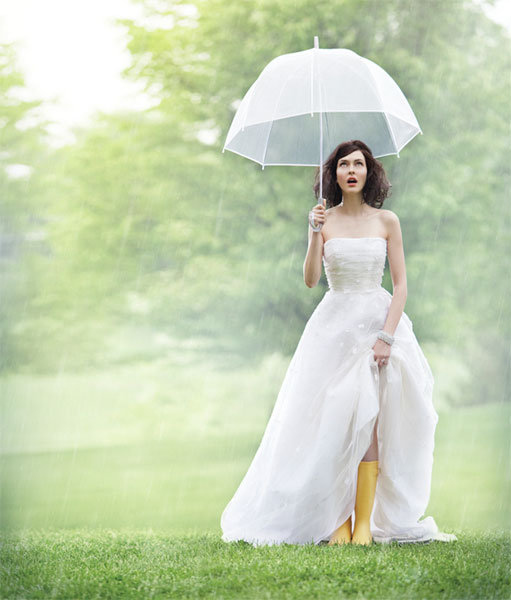rain boots under wedding gown