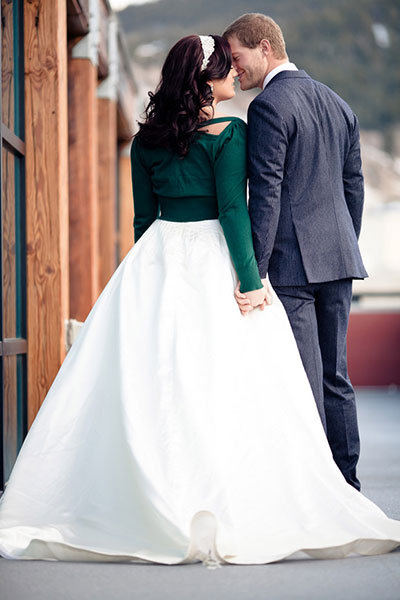 cropped sweater for winter wedding