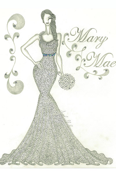 wedding dress illustration