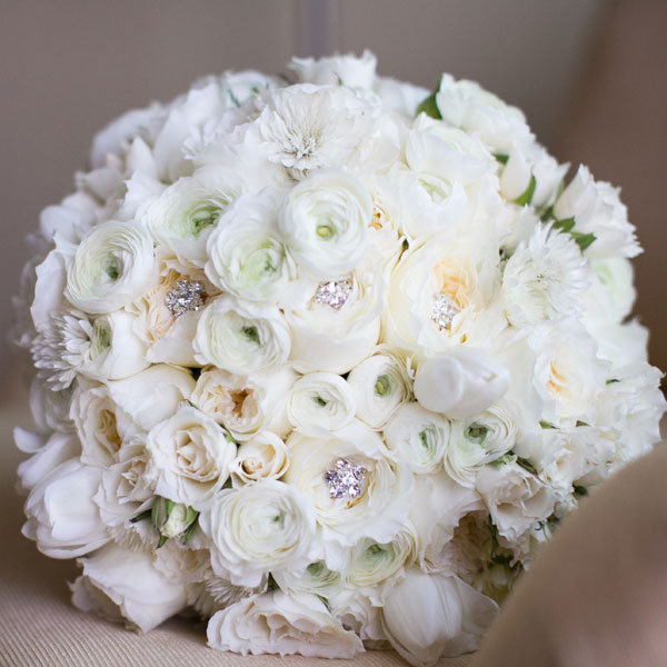 bridal bouquet with jewel accents