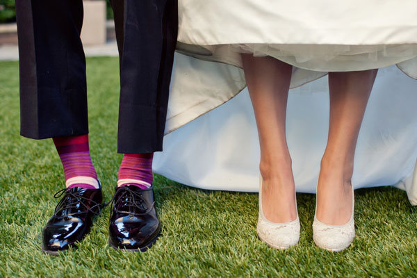 bride and groom shoes and socks