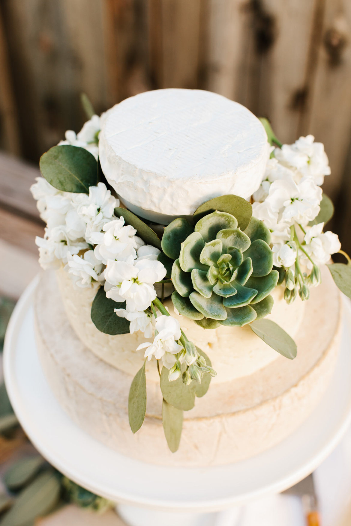 cheese wheel deconstructed wedding cake
