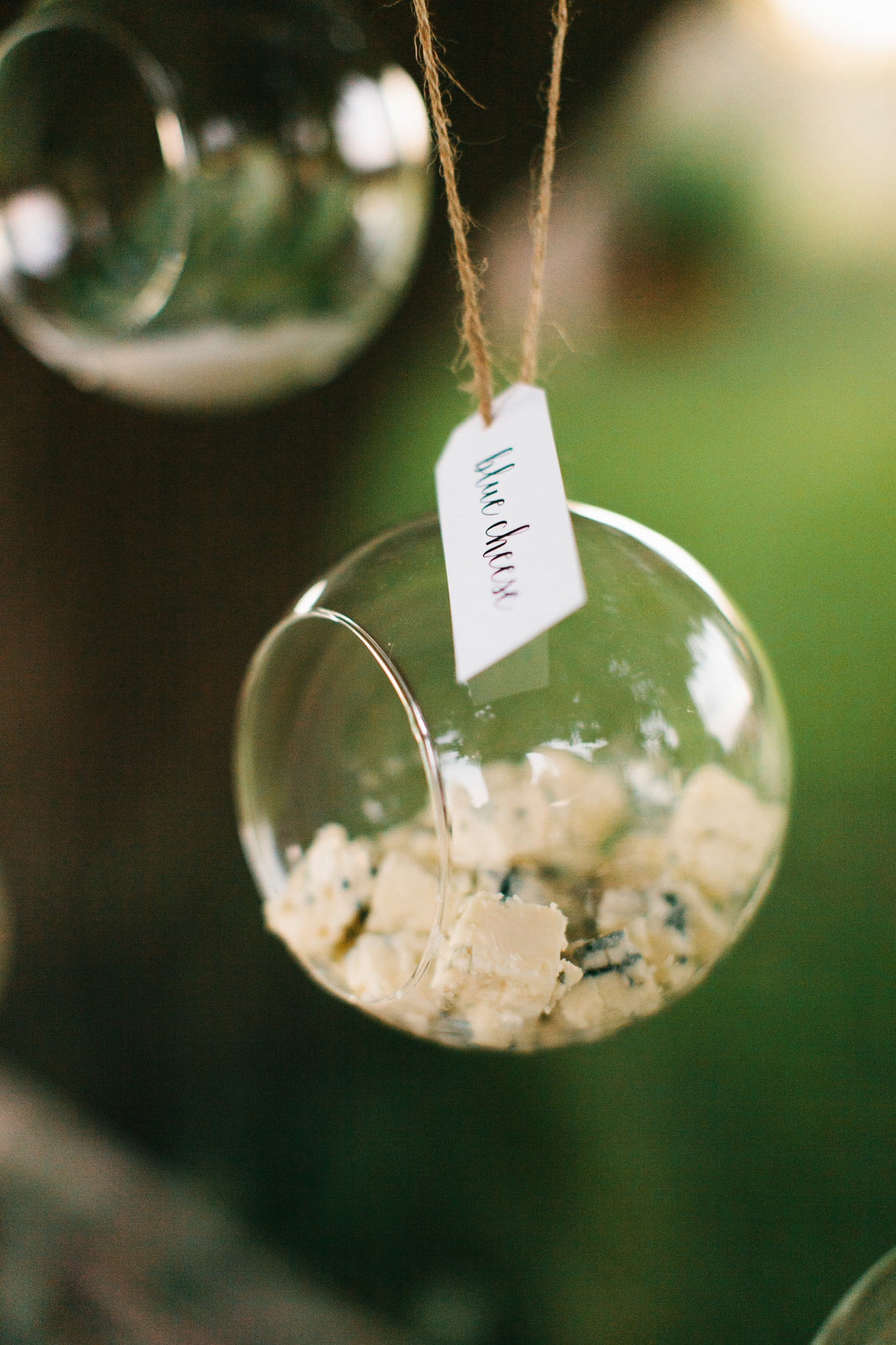 hanging terrariums food display