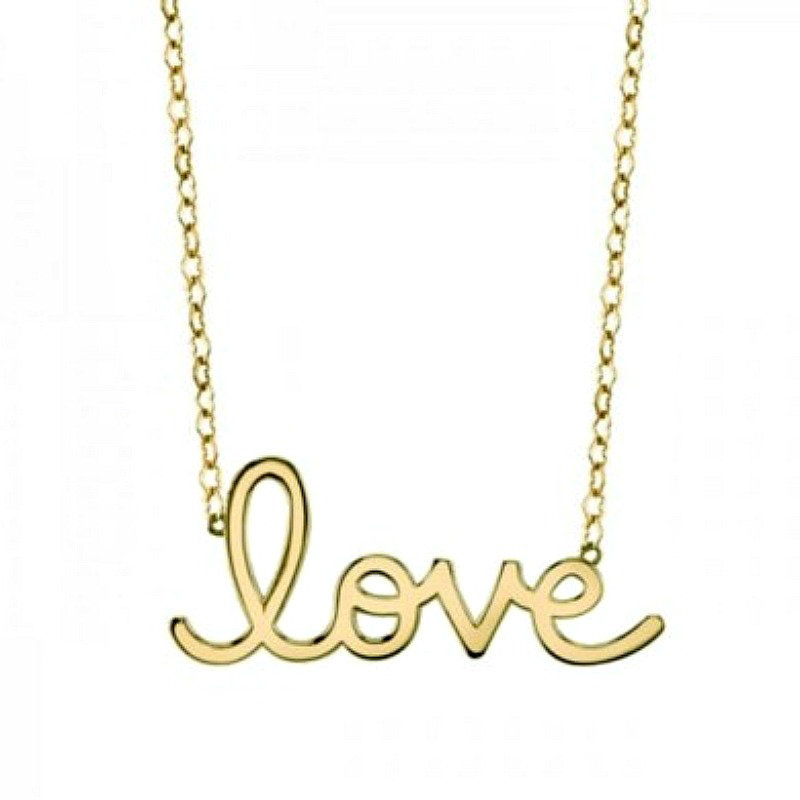 gold love necklace
