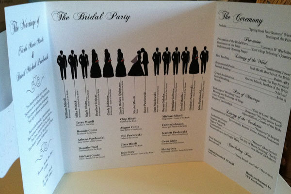 silhouette wedding program 