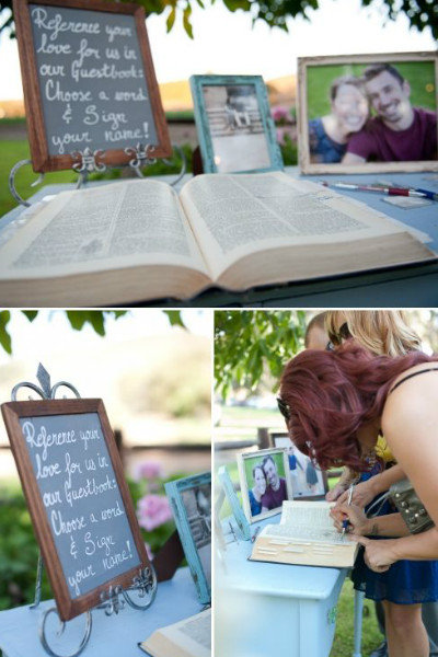 dictionary wedding guest book unique